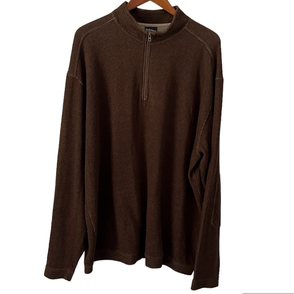 Woolrich Brown Half Zip Sweater Pullover Size XL